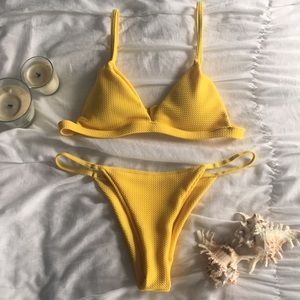 Zaful yellow triangle bikini
